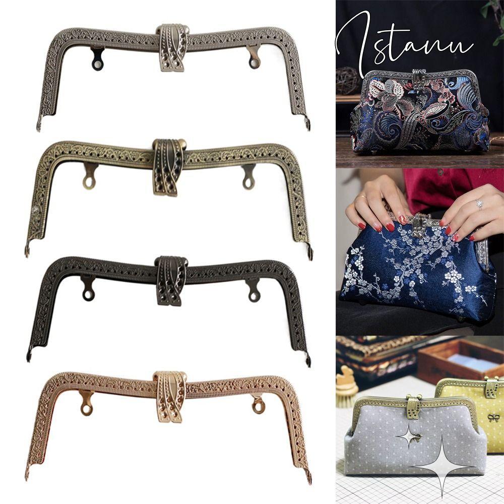 ISTANU Clasp Frame, Vintage Metal Purse Frame Kiss Clasp, Bag Hardware Bag Claspsps Bag Making