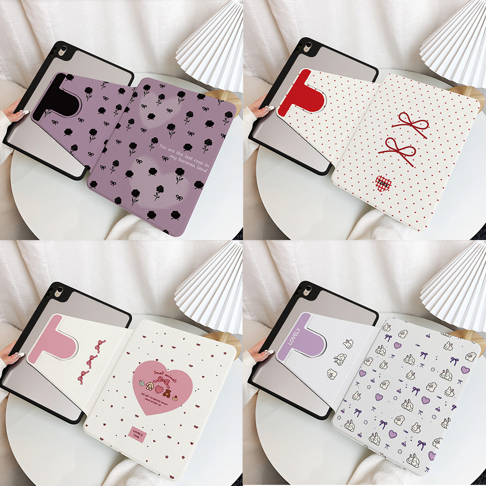 Summer เคสหมุนได้ 360 องศา สำหรับ For iPad 11th /10th Gen พร้อมช่องใส่ปากกา เคสกันกระแทกสำหรับ Mini 4/5/6/7 พร้อมขาตั้ง