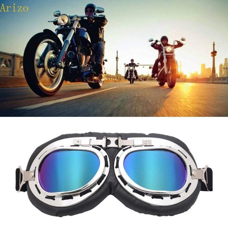 JINSHIXIAN Arizo แว่นตารถจักรยานยนต์ Retro สไตล์ Cruiser สกู๊ตเตอร์ Goggle แว่นตากันฝุ่นสําหรับผู้ชายผู้หญิงผู้ใหญ่ Anti-Scratc