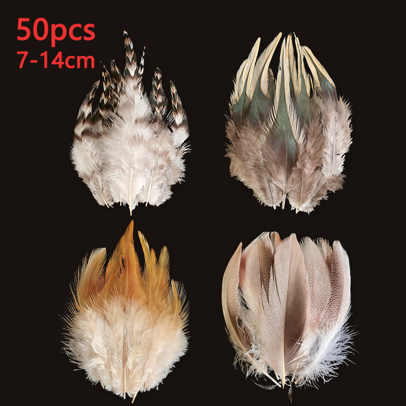 50ชิ้น7-14เซนติเมตรทูโทน ริงคอ ไก่ฟ้า ไก่เลดี้ อัมเฮอร์สต์ ขนนก จํานวนมากยาวสําหรับงานฝีมือเทศกาลตกแต่งจํานวนมากขนาดเล็ก