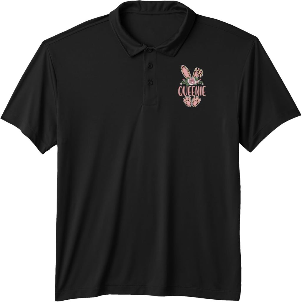 เสื้อโปโล Queenie Cute Leopard Bunny Ears Floral Easter Performance