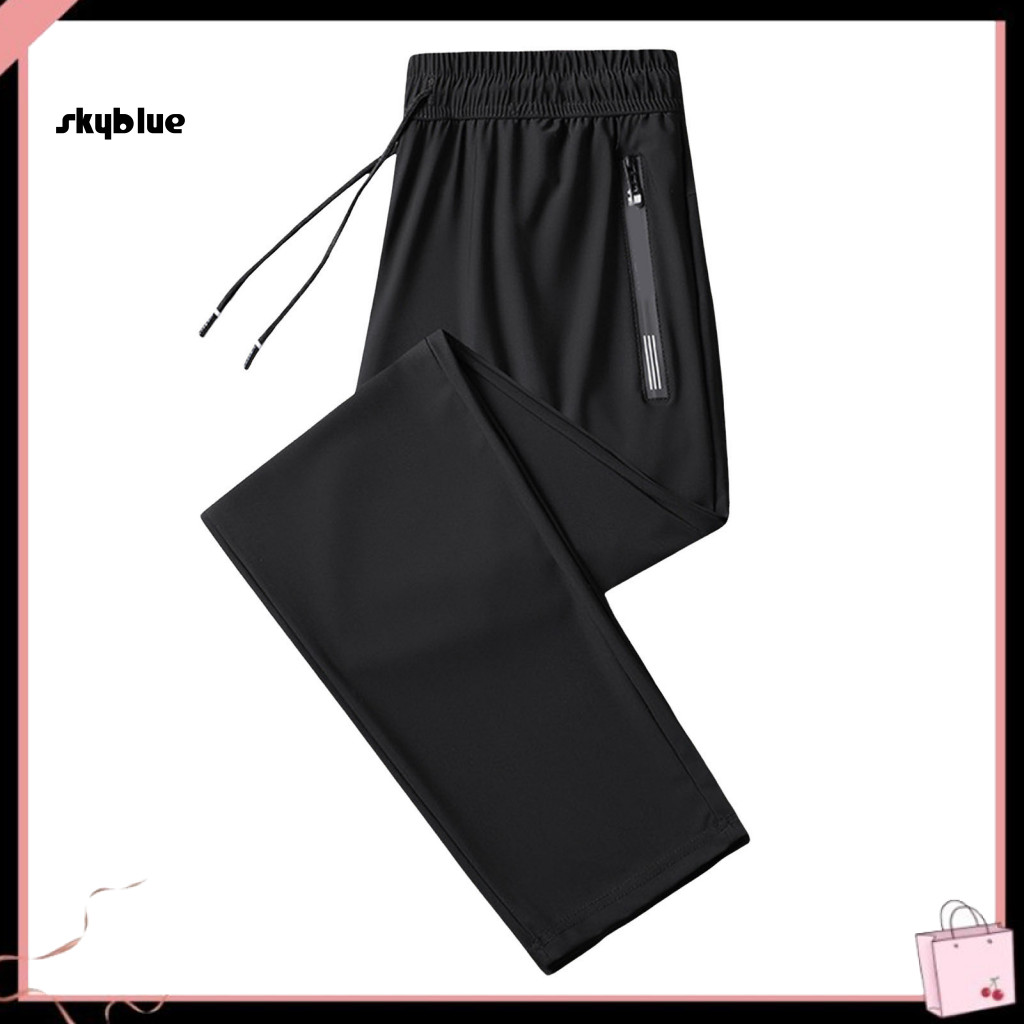 [Sy] Quick-drying Sweatpants Men Casual Pants Mens Sport Pants Loose Fit Quick-dry Ice Silk Joggers 