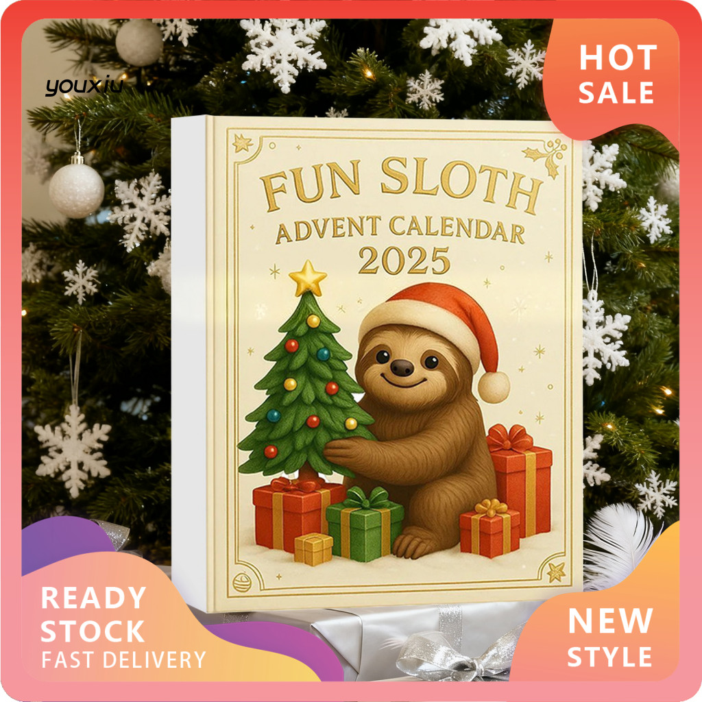 YX Sloth Themed Advent ปฏิทินจุติปฏิทินสําหรับเด็ก Sloth Advent ปฏิทิน 24 วันนับถอยหลังพร้อมอะคริลิค
