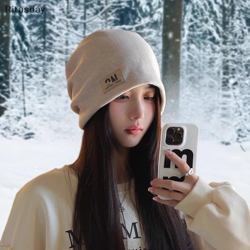 Ritasday แฟชั่นถักหมวกผ้าฝ้ายสําหรับผู้หญิงผู้ชายสีทึบ Baggy Slouchy Beanie Hip Hop Casual ฤดูใบไม้ร่วงฤดูหนาว Warm หมวกใหม่