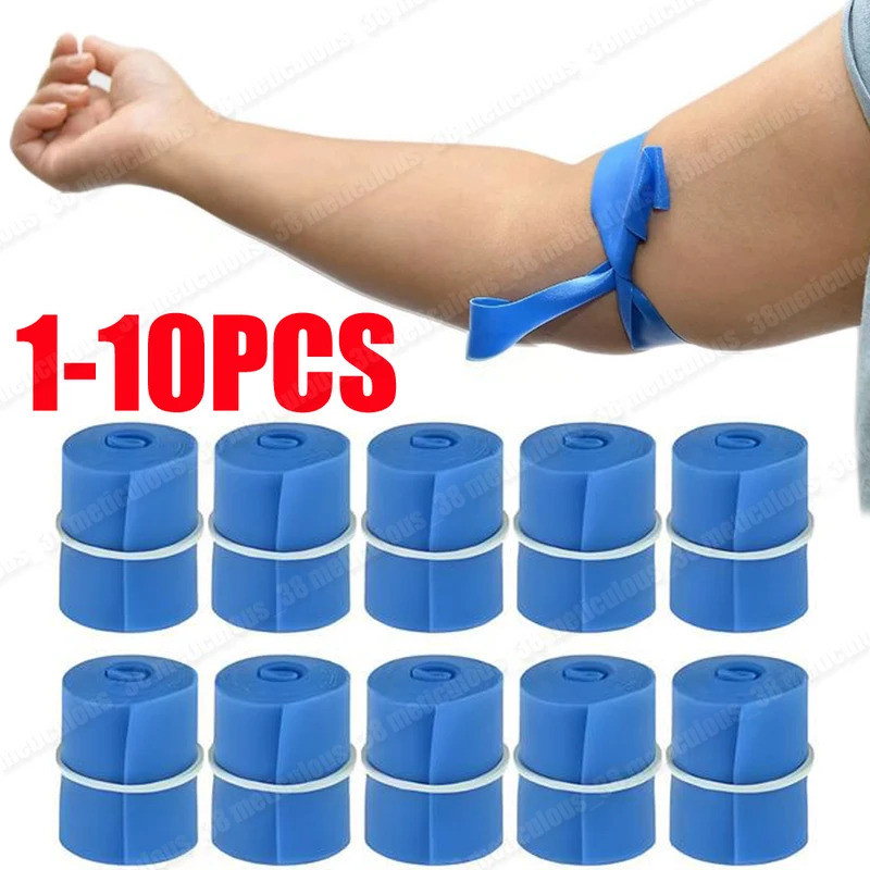 1-10 ม้วนทิ้ง Tourniquets ยืดหยุ่น TPE Tourniquets Latex-Free First-Aid Tourniquets อุปกรณ์เสริมสําห