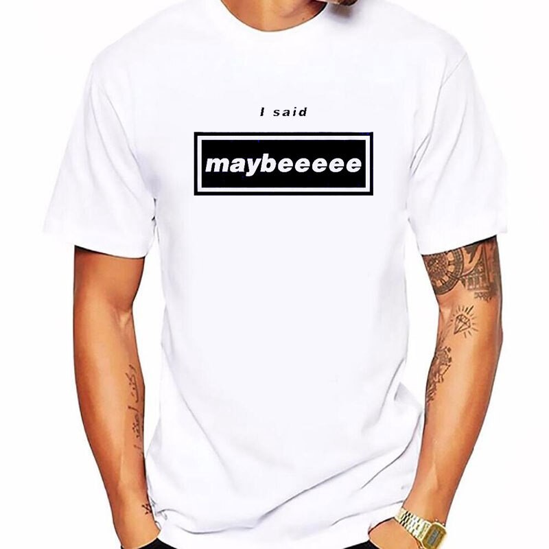 CODNovel Oasis Man เสื้อยืดแขนสั้นสีขาว Mens T เสื้อ O-คอ Tops Tee เสื้อ Homme แฟชั่นฤดูร้อน Tshirt 