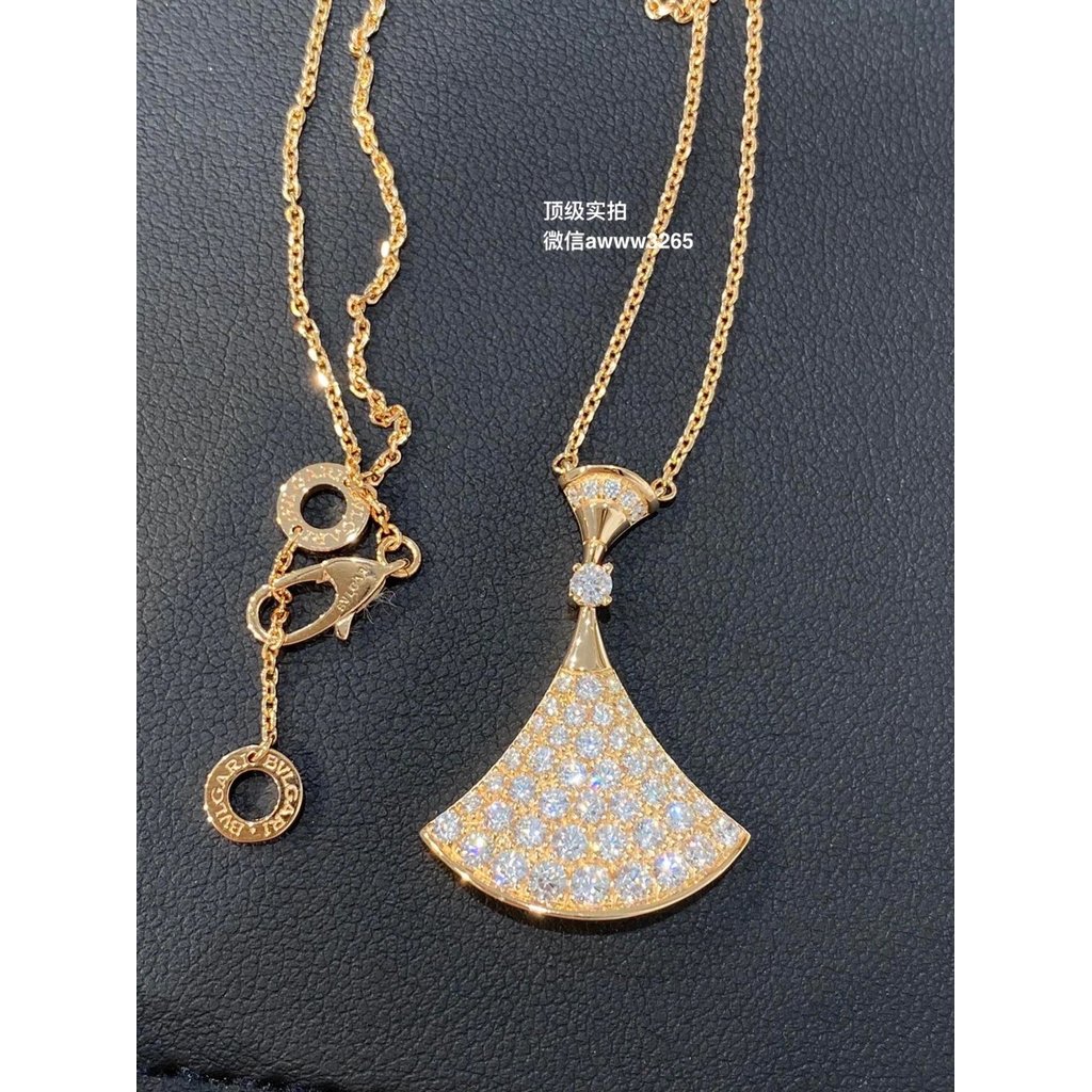 สร้อยคอ DIVA Gold Full Diamond ขนาดใหญ่ เพชรสังเคราะห์เต็มตัว คุณภาพสูง