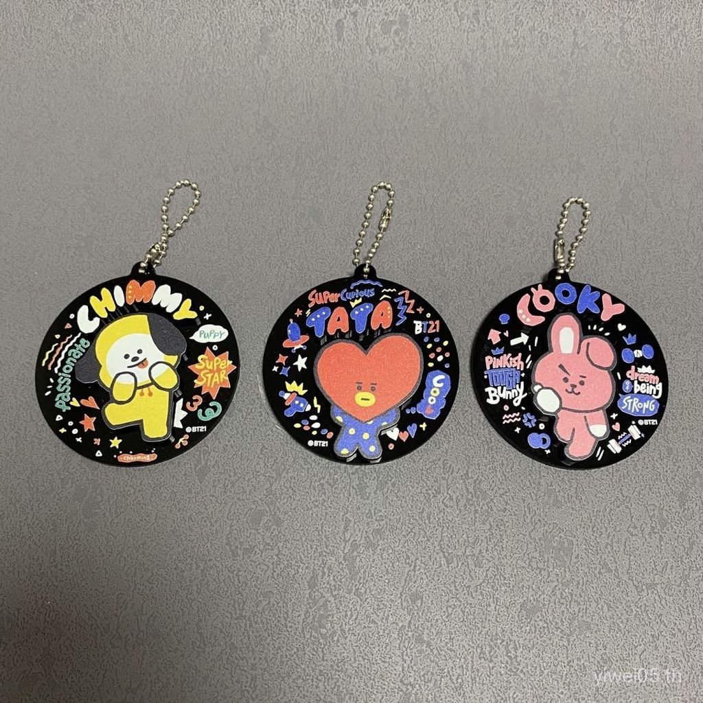 สินค้าใหม่ BTS BT21 สินค้าการ์ตูนอะคริลิคจี้พวงกุญแจ 9O0L