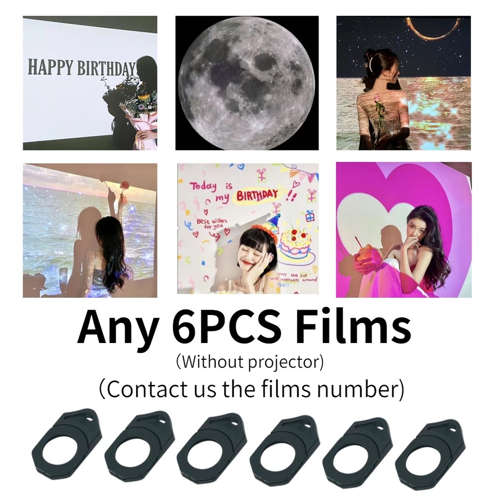 Po* มินิโปรเจคเตอร์ Happy Birthday ProjectorMerry Christmas Photo Projection Lamp