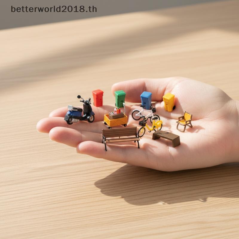 [bet] เครื่องประดับตกแต่งโต๊ะทราย Miniature 1:64 Ratio ถังขยะขนาดเล็กอุปกรณ์ตั้งแคมป์จักรยานรุ่นฉากข