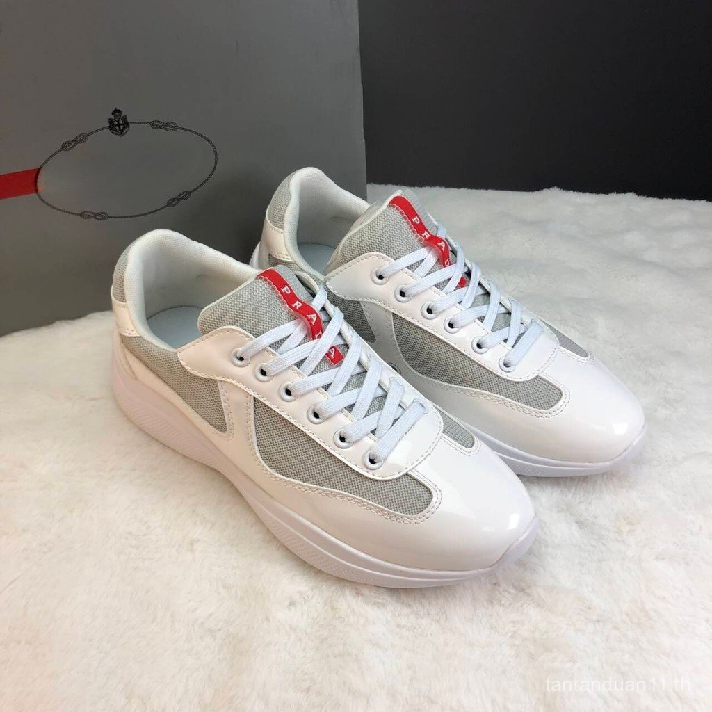 Americas Cup Patent Leather Fashion Wear-Resistant Low-Top Sports Casual Shoes Mens GD1U