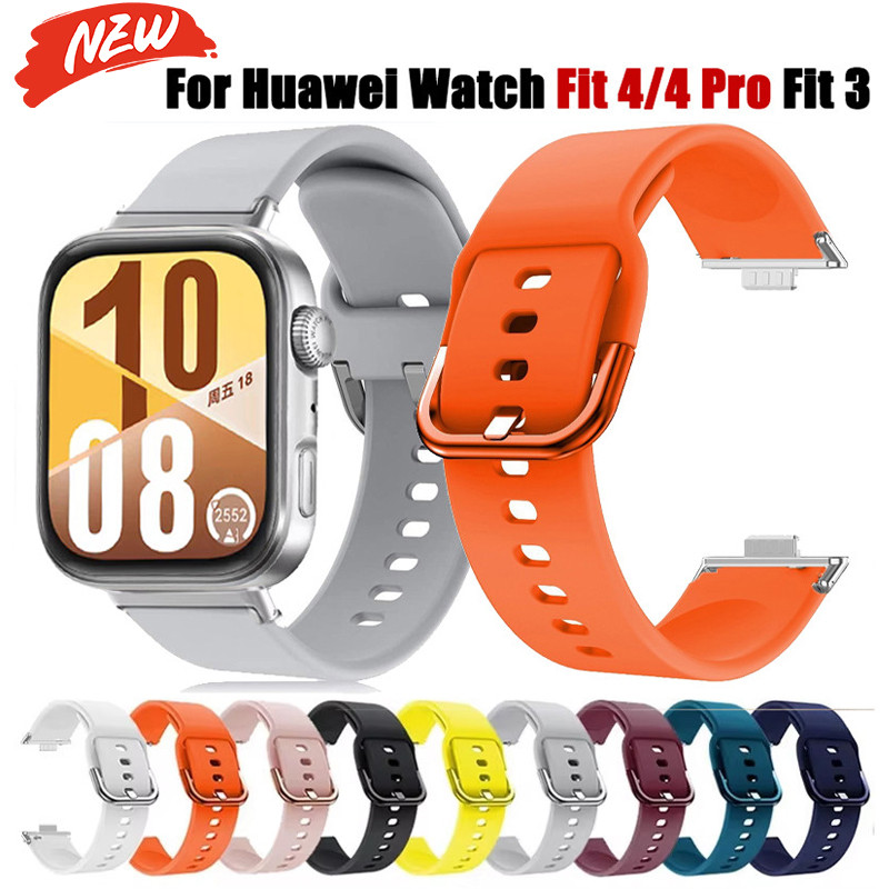 สายซิลิโคนไม่มีช่องว่างสําหรับ Huawei Watch Fit 4 Pro สร้อยข้อมือทดแทนกีฬาสําหรับ Huawei Watch Fit4 Fit3 band Correa