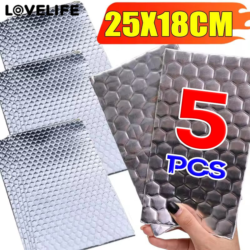 [AUTO & 3C]1/5 ชิ้น Universal รถ Soundproof Deadener แผ่นยางบิวทิล Noise Bonnet ฉนวนกันความร้อน Damping Mat Hood ประตูแชสซีความร้อนสติกเกอร์