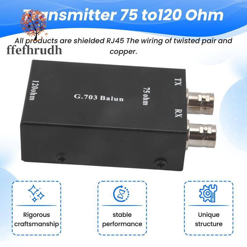 2.048Mbps G703 Coaxial BNC to RJ45 Transmitter E1 Converter Balance to Unbalance 75 Ohm to 120 Ohm I