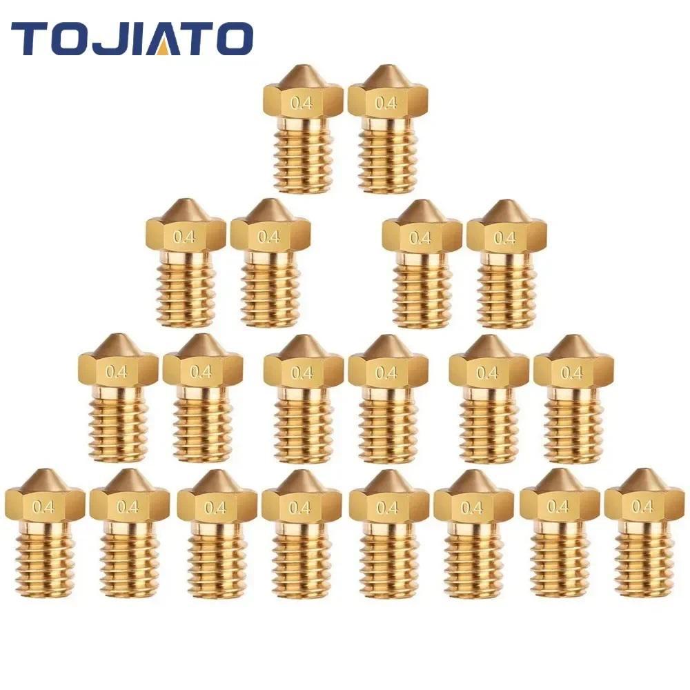 10pcs E3D หัวฉีด M6 0.4 มม.หัวฉีดทองเหลือง Extruder หัวพิมพ์สําหรับ 1.75 มม.เส้นใย E3D V5-V6 3D ชิ้น