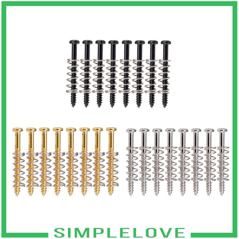 [เรียบง่าย] สกรูกีตาร์ไฟฟ้า/เบส 8 ชุด สปริงตรงเปลี่ยน Accs สีดํา