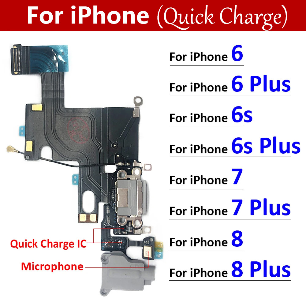 ใหม่พอร์ตชาร์จ USB Flex Cable Connector สําหรับ 6 6G 6s 7 7G 8 8G Plus อะไหล่