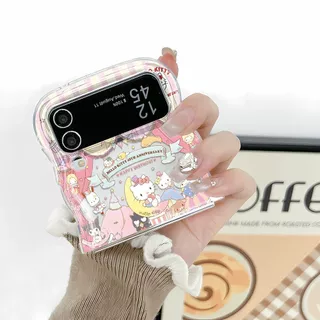 🌳🐞 เหมาะสม samsung เคสโทรศัพท์พับลายคลื่น ZFLIP6 ZFLIP5 ZFLIP4 และ ZFLIP3 -HLBLZD2
