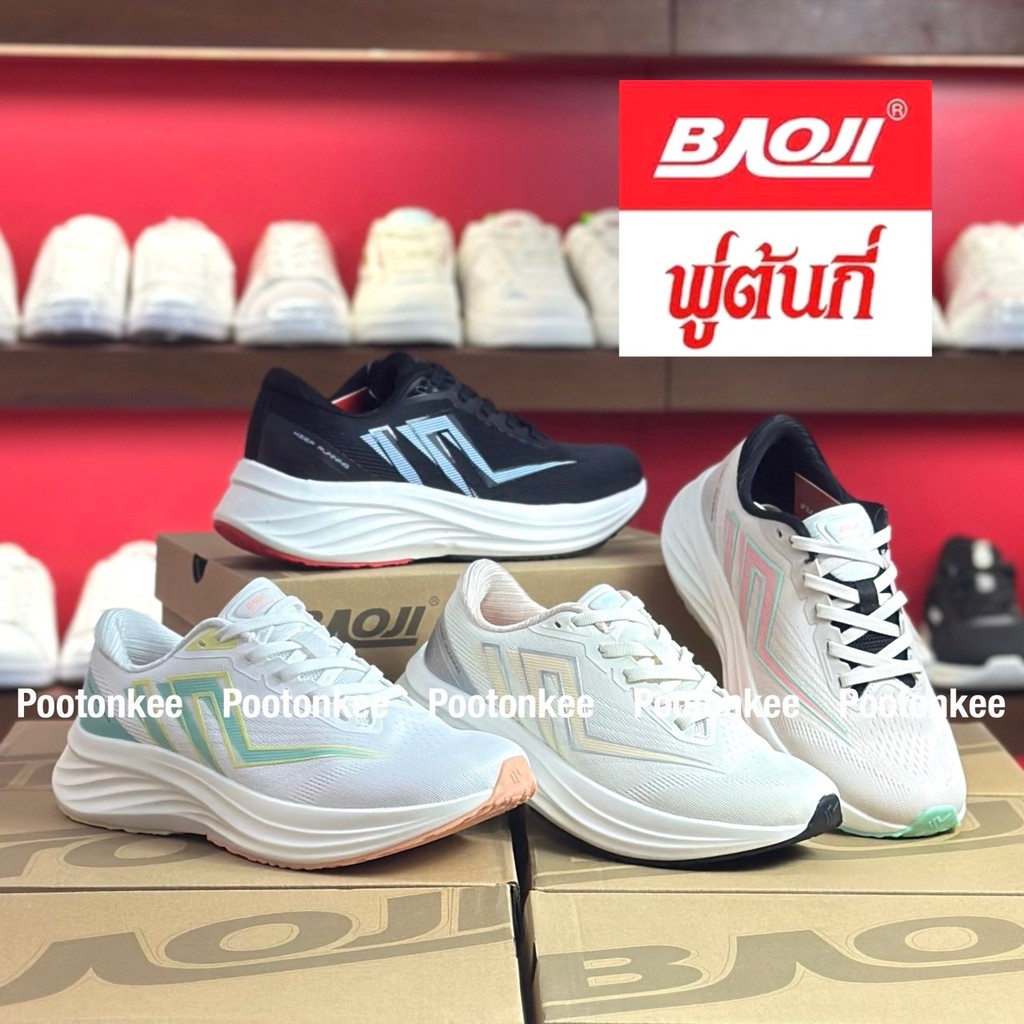 BJW 1105 รองเท้าผ้าใบบาโอจิ รองเท้าผ้าใบผู้หญิง แบบผูกเชือก ไซส์ 37-41 ของแท้ พร้อมส่ง