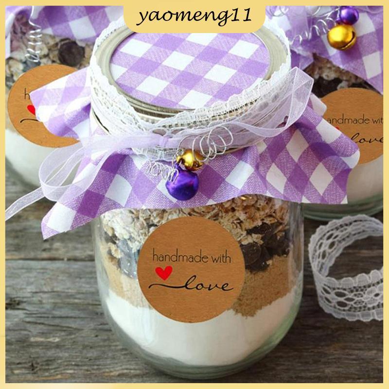 YM 500 ชิ้น/ม้วน 2.5 ซม.DIY Hand Made Handmade Love Label งานแต่งงาน Stiers ป้าย TH