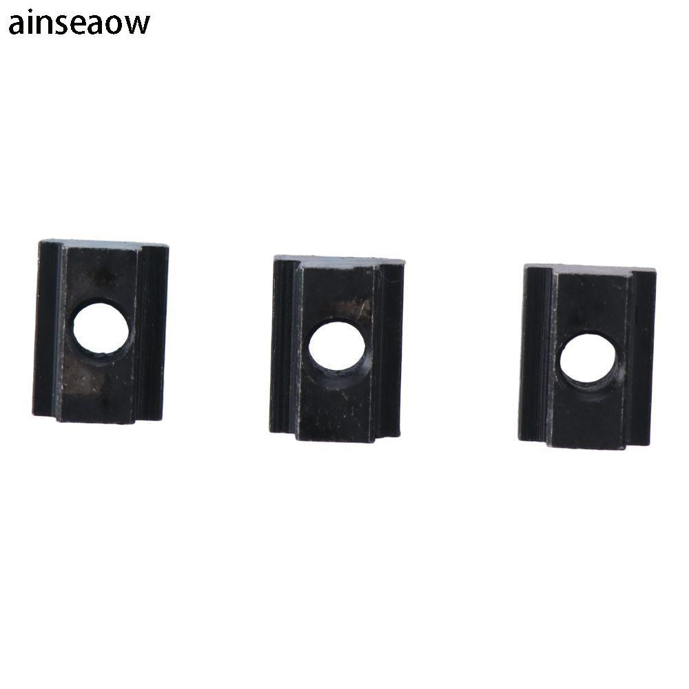 AENSEAOW 10 ชิ้น Tapped Through Slot Nuts, Black Oxide Carbon Steel T Slot Nuts, Hardware Nuts M6 M8