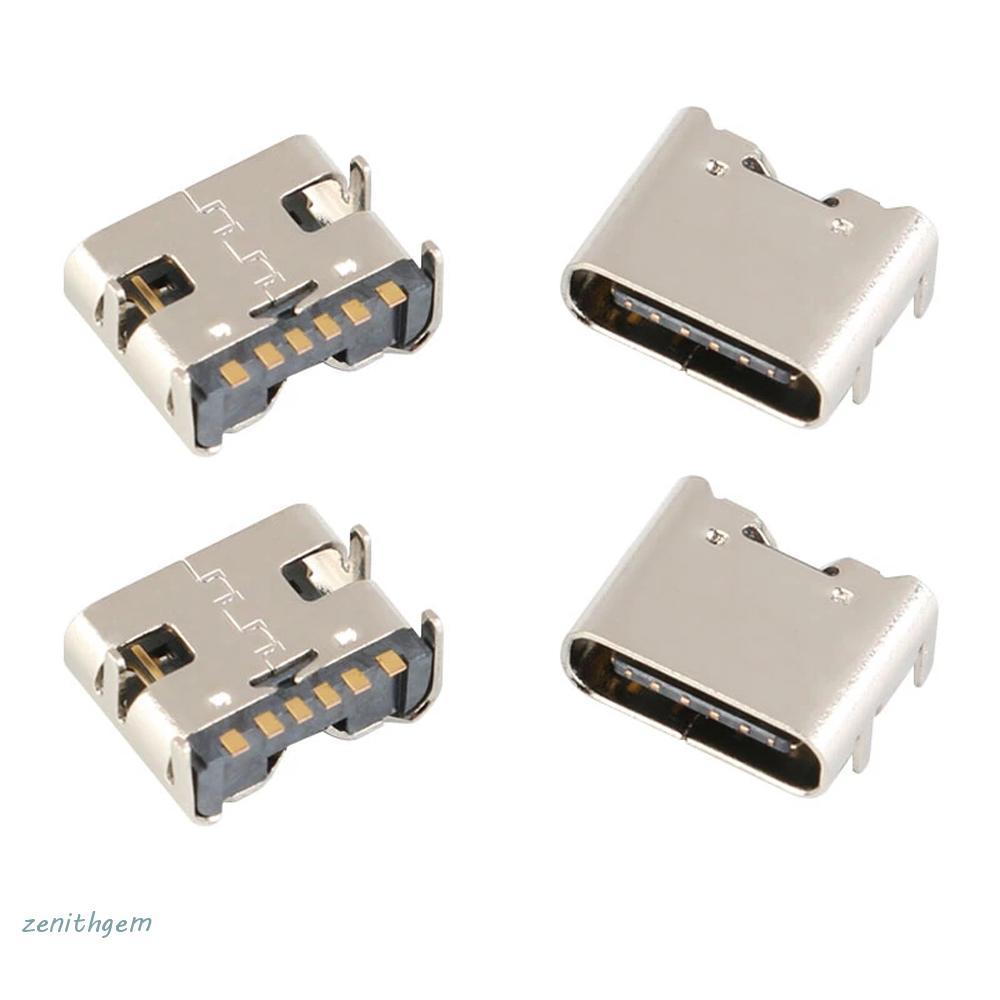 ZENITHG Type-C หญิงสูงสําหรับ PCB Design Socket Connector 6 Pin SMD DIP โทรศัพท์มือถือชาร์จซ็อกเก็ต