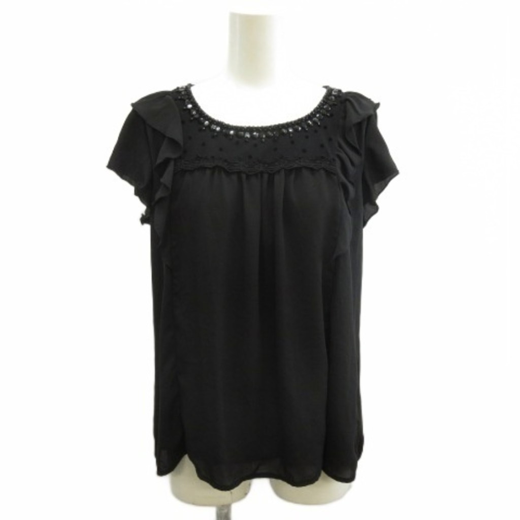 Blouse beads black Direct from Japan Secondhand