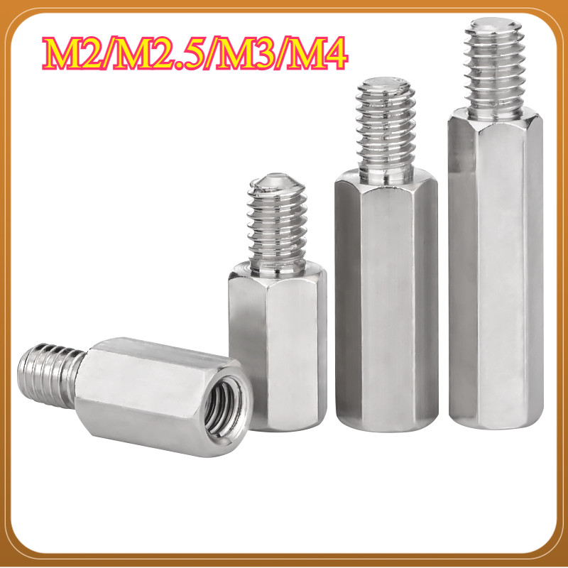 304 สแตนเลสหัวเดียวหกเหลี่ยมสตั๊ดแชสซีหลักเชื่อมต่อคอลัมน์แยกคอลัมน์ทองแดงคอลัมน์สตั๊ดคอลัมน์ M2/M2.