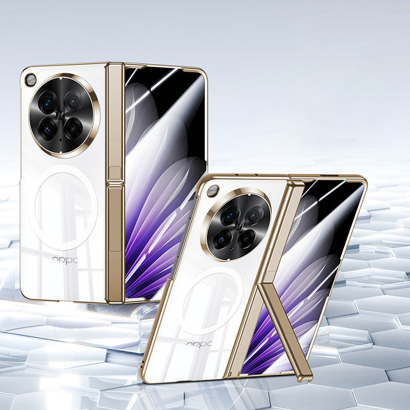 สําหรับ OPPO Find N6 เคสโทรศัพท์ฟิล์มเคสในตัวป้องกันการแอบดูวงเล็บบานพับโปร่งใส Find N6 เคสกันกระแทก
