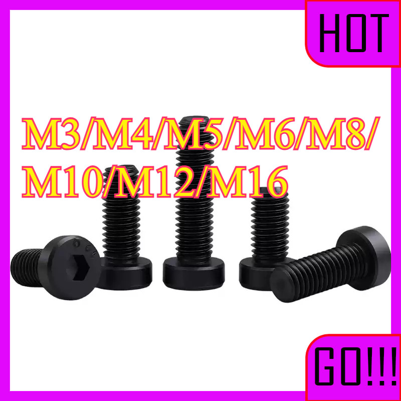 น็อต สกรู หัวจม 6 เหลี่ยม 12.9 เกลียวมิล / hex socket head cap machine screw 12.9 grad  บาง   M3/M4/