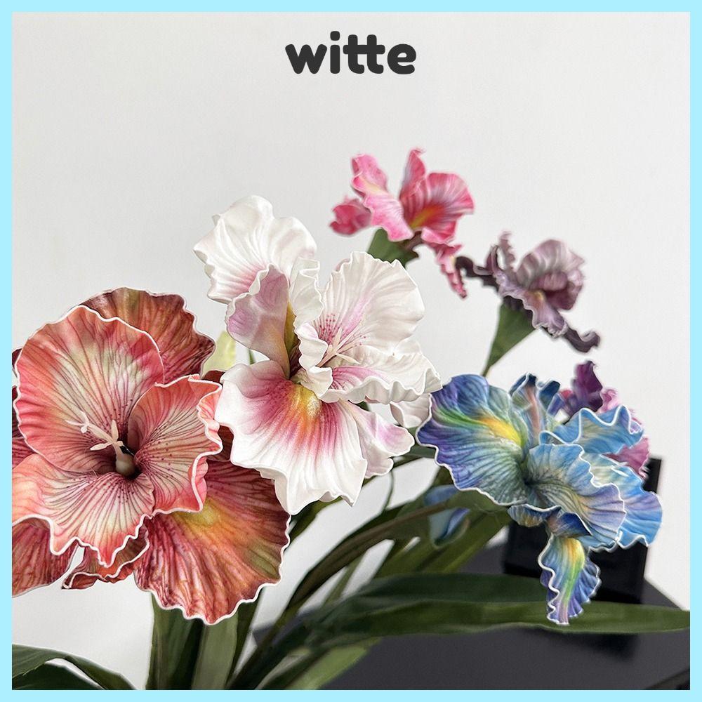 ปัญญา ดอกไม้ปลอม, กล้วยไม้ไอริส ดอกไม้ผ้าไหมเทียม, สัมผัสจริง 88 ซม. ดอกไม้สาขาตกแต่งโต๊ะ