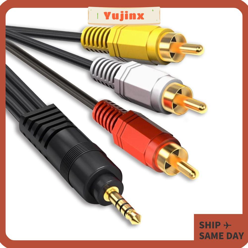 YUJINX สาย AV, 1 ถึง 3 ชาย 3.5 มม.ถึง 3 สาย RCA, Professional ทนทาน Gold Plated Plug and Play Video 