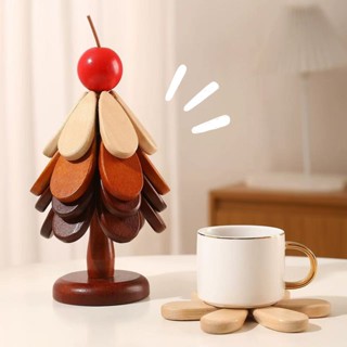 จานรองแก้ว ฉนวนกันความร้อน ที่รองแก้ว จานรองแก้วต้นคริสต์มาส…