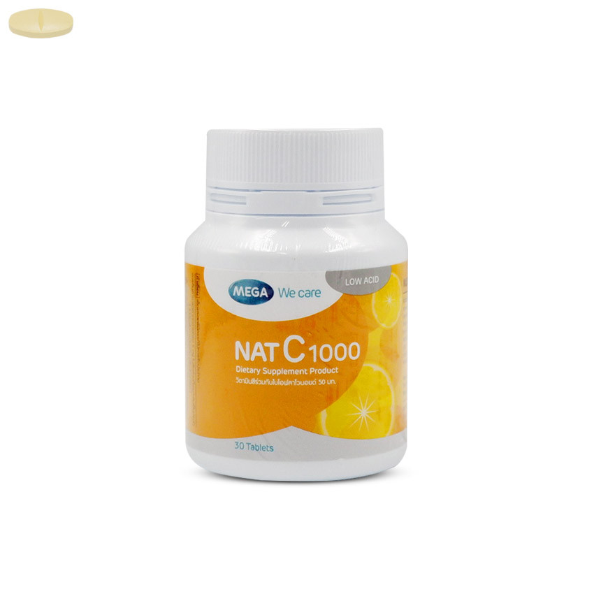 Mega Nat C 1000 ขวด 30 เม็ด ขวด 30 เม็ด