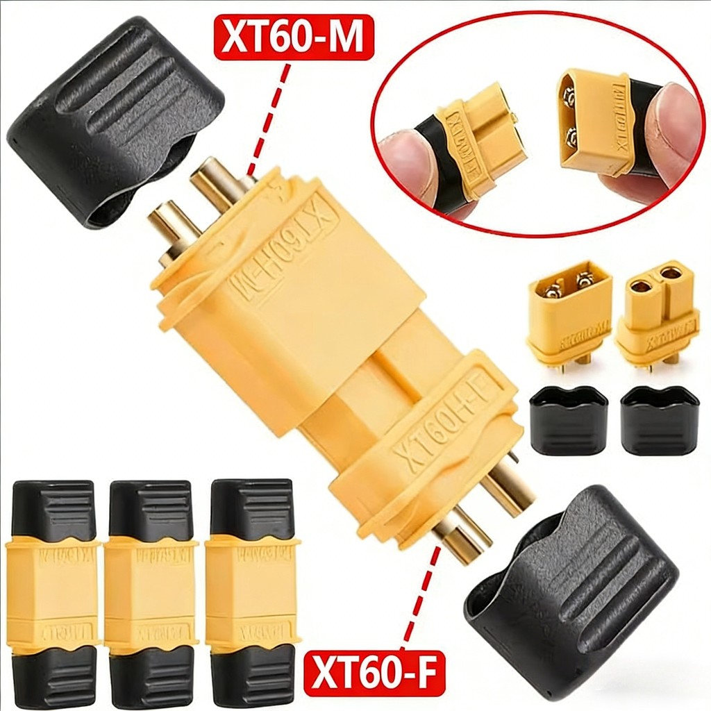 [H&L]2/4/8/10PCS - ขั้วต่อ XT60H 30A 60A Peak 500V DC, ปากกว้าง -20°ซี ถึง 120°C, PA ฉนวนกันความร้อน