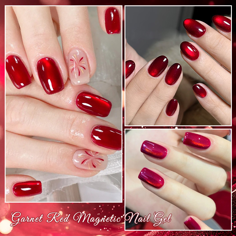 MEET ACROSS โกเมนสีแดงแม่เหล็กเล็บเจล Cat Eye Gel Polish Soak Off ยาทาเล็บที่มีสีสัน DIY เล็บ 7ml ราคา ถูกที่สุด ดีลบีเคเค แกลเลอรีภาพที่ 7