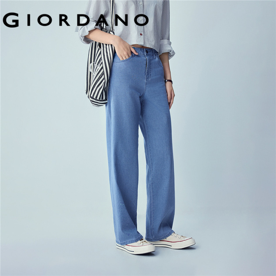 GIORDANO WOMEN Five-pocket mid rise jeans 13416336 ราคา ถูกที่สุด ดีลบีเคเค