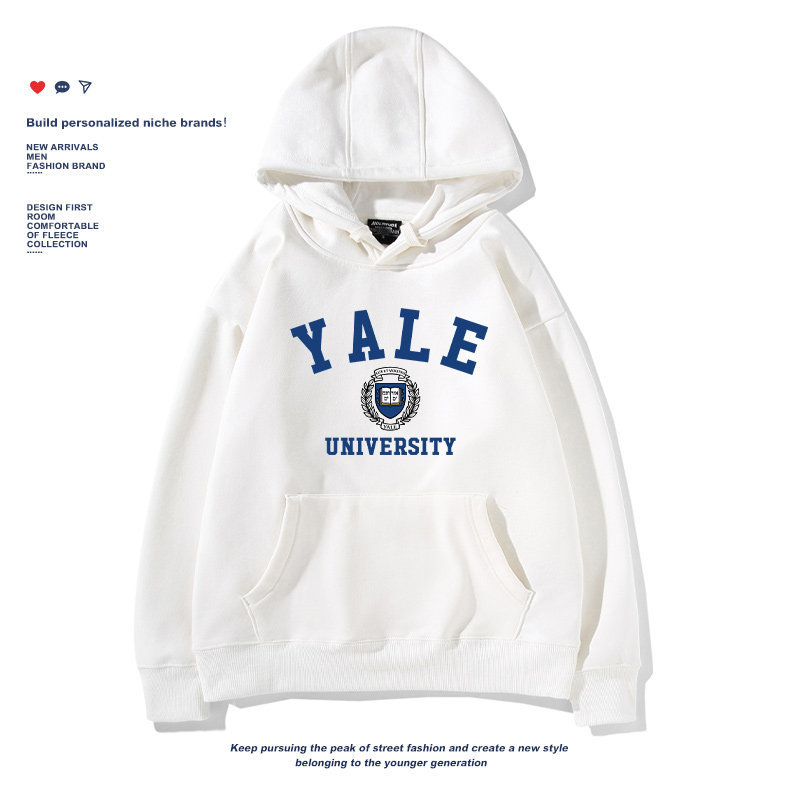 เสื้อกันหนาวมีฮู้ด Yale สำหรับผู้ชายและผู้หญิง Ivy Hoodie