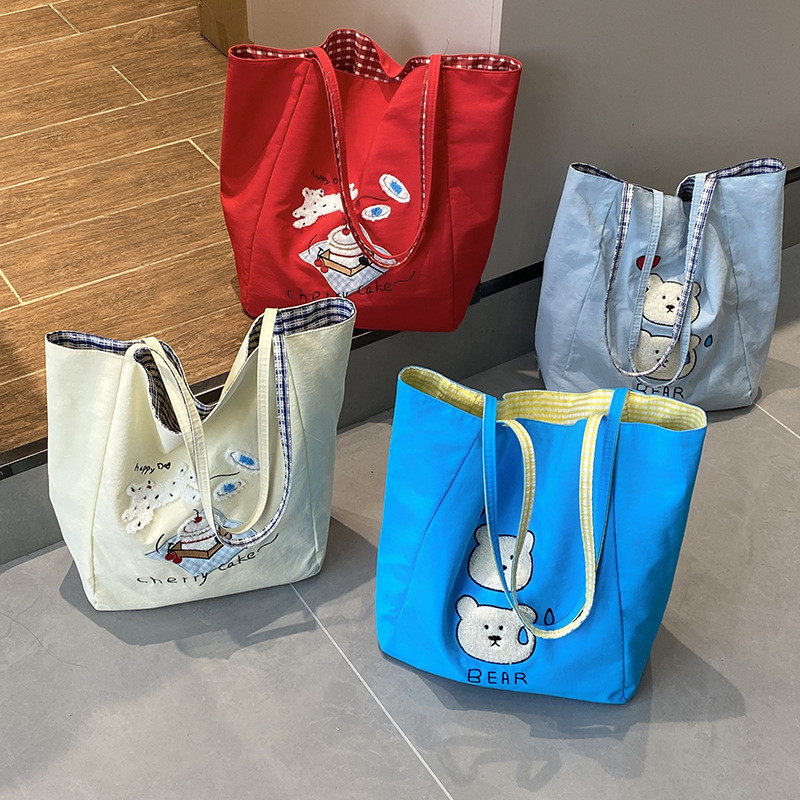 New Women's Woven Handbag Large Capacity Junior High School Student Tuition Bag Book Bag Clutch Canv