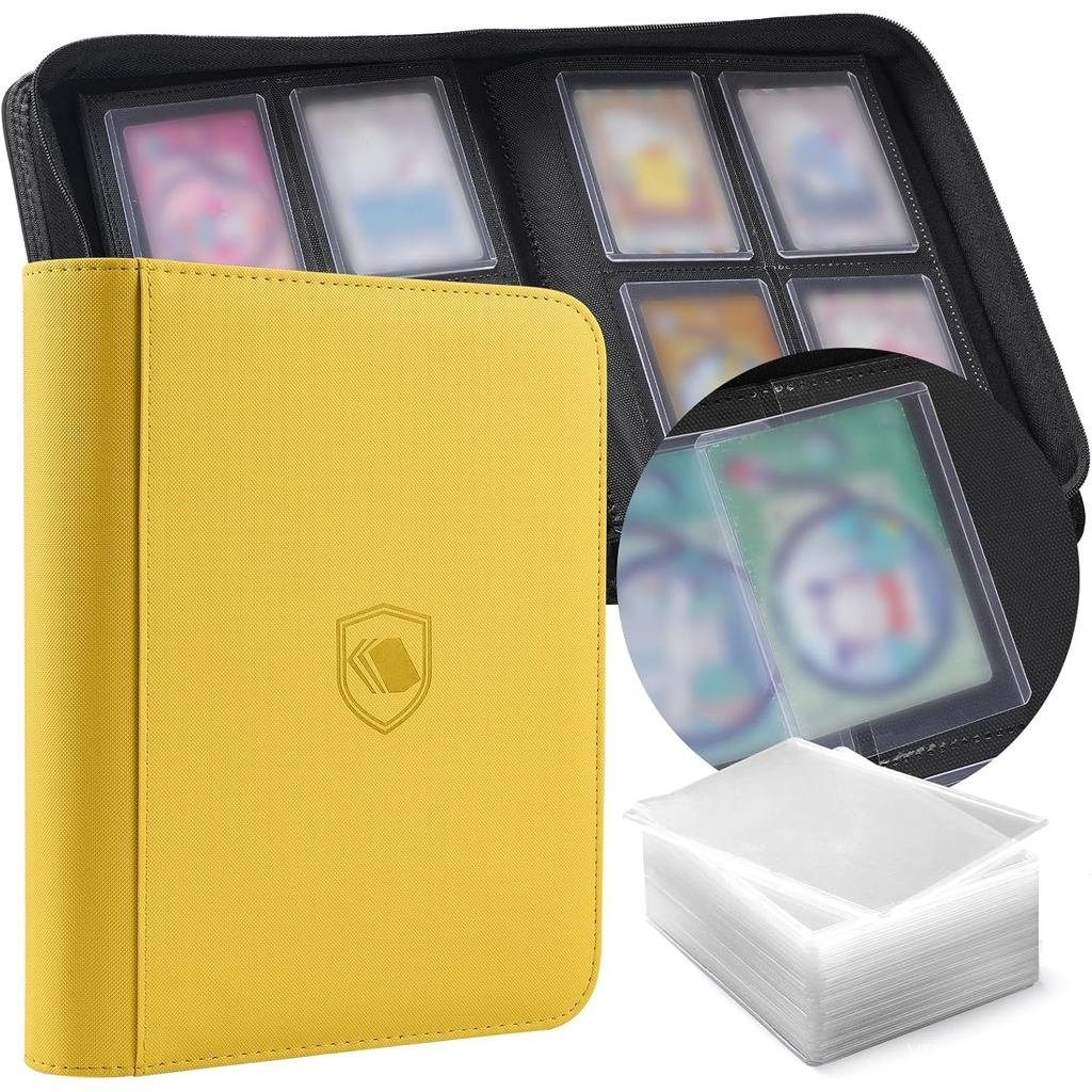 Toploader Binder,ถือ 160 Toploaders,100 Toploader รวม, 4 กระเป๋า PU Cover Top Loader Binder สําหรับ 