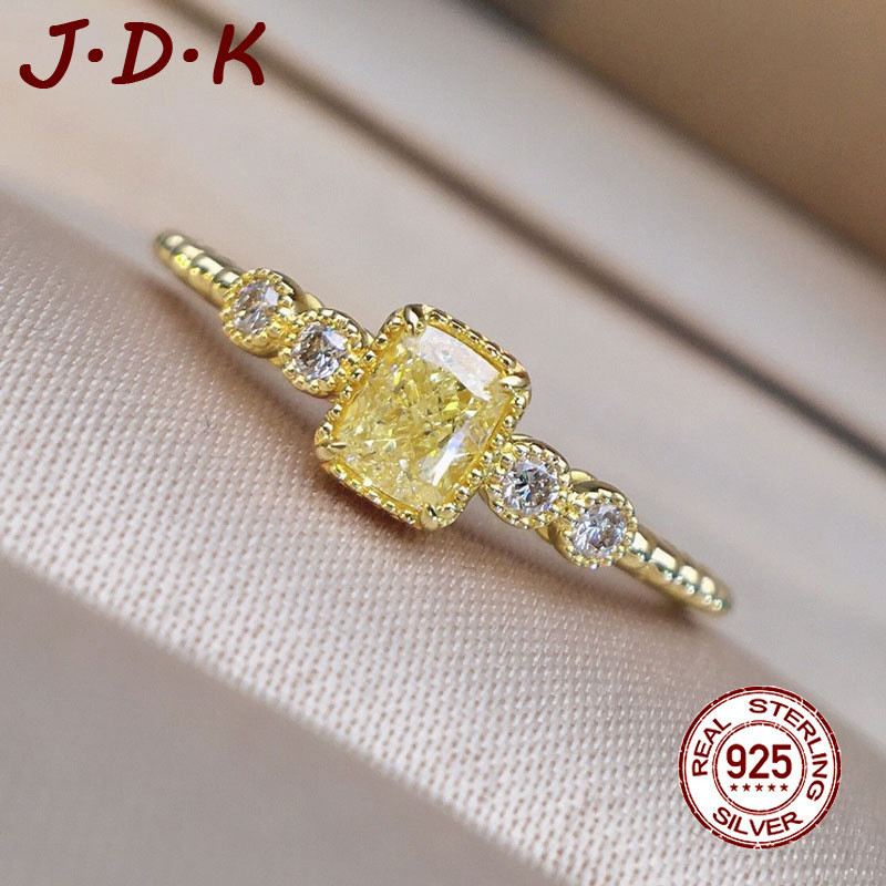 JDK 18K Gold Zircon Ring แฟชั่นผู้หญิงสวย