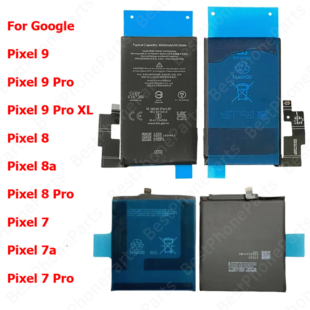 1 ชิ้นแบตเตอรี่สําหรับ Google Pixel 9 Pro XL 8 8a 7a GVYZ7 GH2MB GO7DF GUKD8 GS35E GP5JE GMF5Z GZE8U