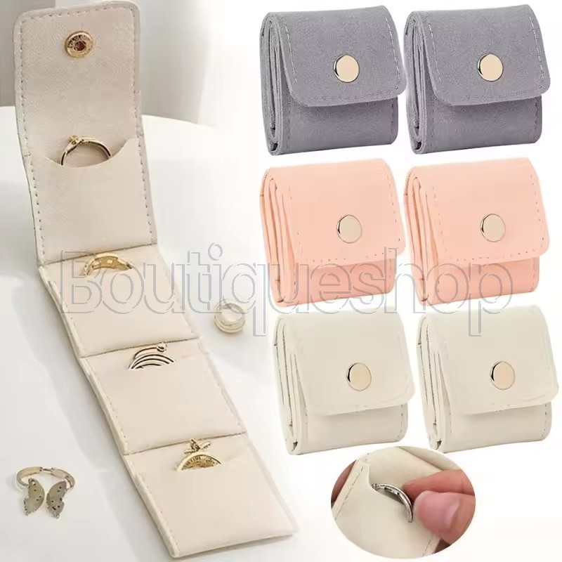 1-3ชิ้นรู้สึกผ้าเครื่องประดับออแกไนเซอร์-หลายช่องภาชนะที่มีการปิดสแน็ป-พับแสดงเครื่องประดับกระเป๋า-สร้อยคอ,แหวนกรณีการจัดเก็บ-สําหรับบ้านเดินทางใช