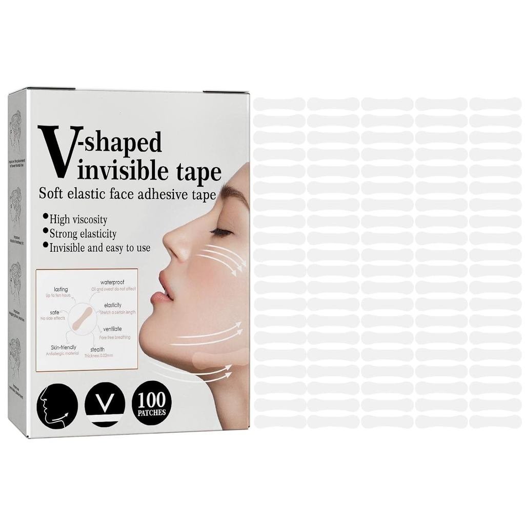 Face Lift Tape Invisible,100 Strips Facial Tape Face Lift,Instant Face Lift,V Shape Face Lift Tapes,