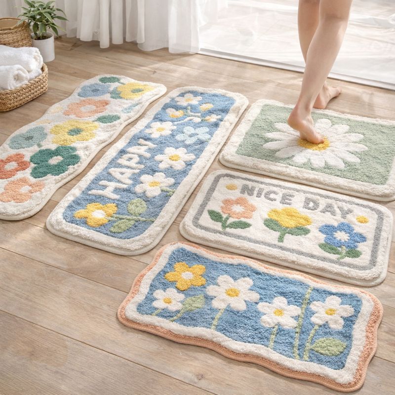 พรมปูพื้นกันลื่น ขนาด 40×60 ซม. ผ้าเช็ดเท้าขนนุ่ม ดูดซึมน้ำเร็ว ลายน่ารัก ใช้หน้าห้องน้ำและประตูบ้าน - รูปที่ 2