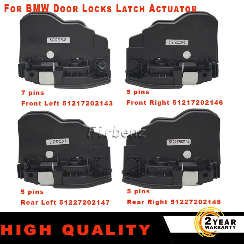 ล็อคประตูไฟฟ้า Latch Actuator ด้านหน้าด้านหลังซ้ายขวาสําหรับ BMW X6 E60 E70 E90 51217202143 51217202146 51227202147 51227202148 ย