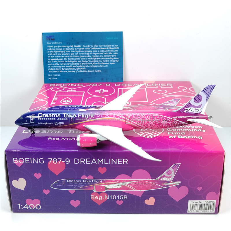 [] NG Models 55090 1: 400 โบอิ้งโรงงานเดิม B787-9 N1015B โมเดลเครื่องบินโลหะผสม