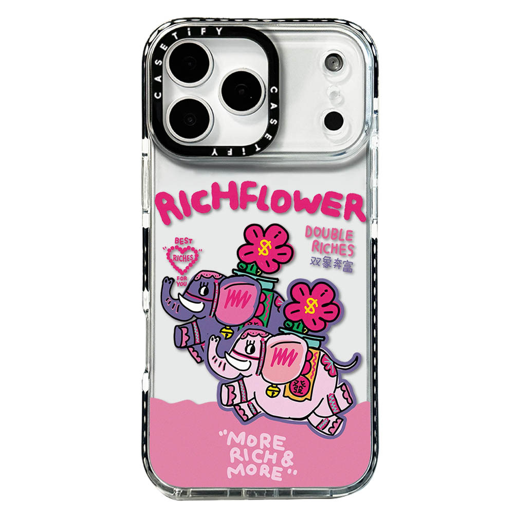 ดอกไม้ช้างกรณีโทรศัพท์สําหรับ ไอโฟน 17 โปรแม็กซ์ 17อากาศ 16 15 14 13 12 11 กันกระแทกป้องกันปลอก - รูปที่ 3