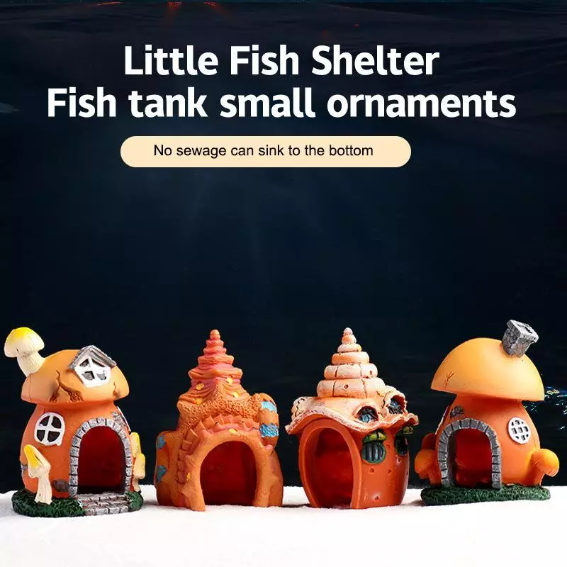 fashionapple เห็ด Conch House Aquarium ตกแต่งตู้ปลา Hiding Shelter thumbnail 5