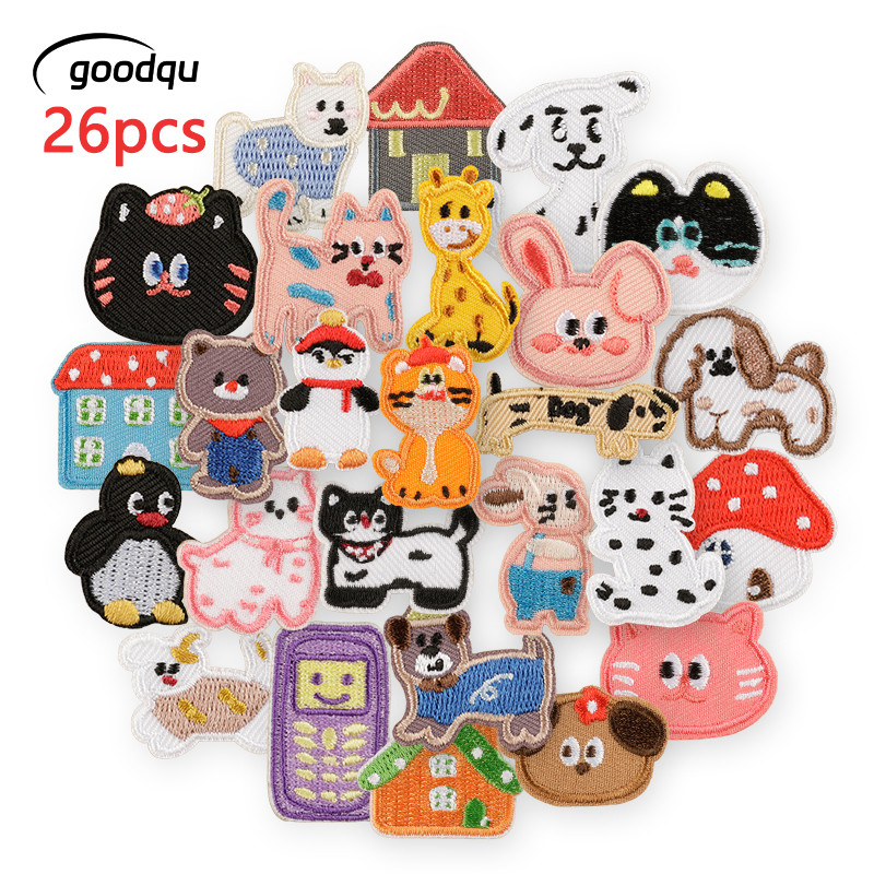 แพทช์สติกเกอร์ DIY สำหรับเสื้อผ้าและแจ็คเก็ต ชุด 26 ชิ้น สไตล์อนิเมะ ติดได้ง่ายดาย